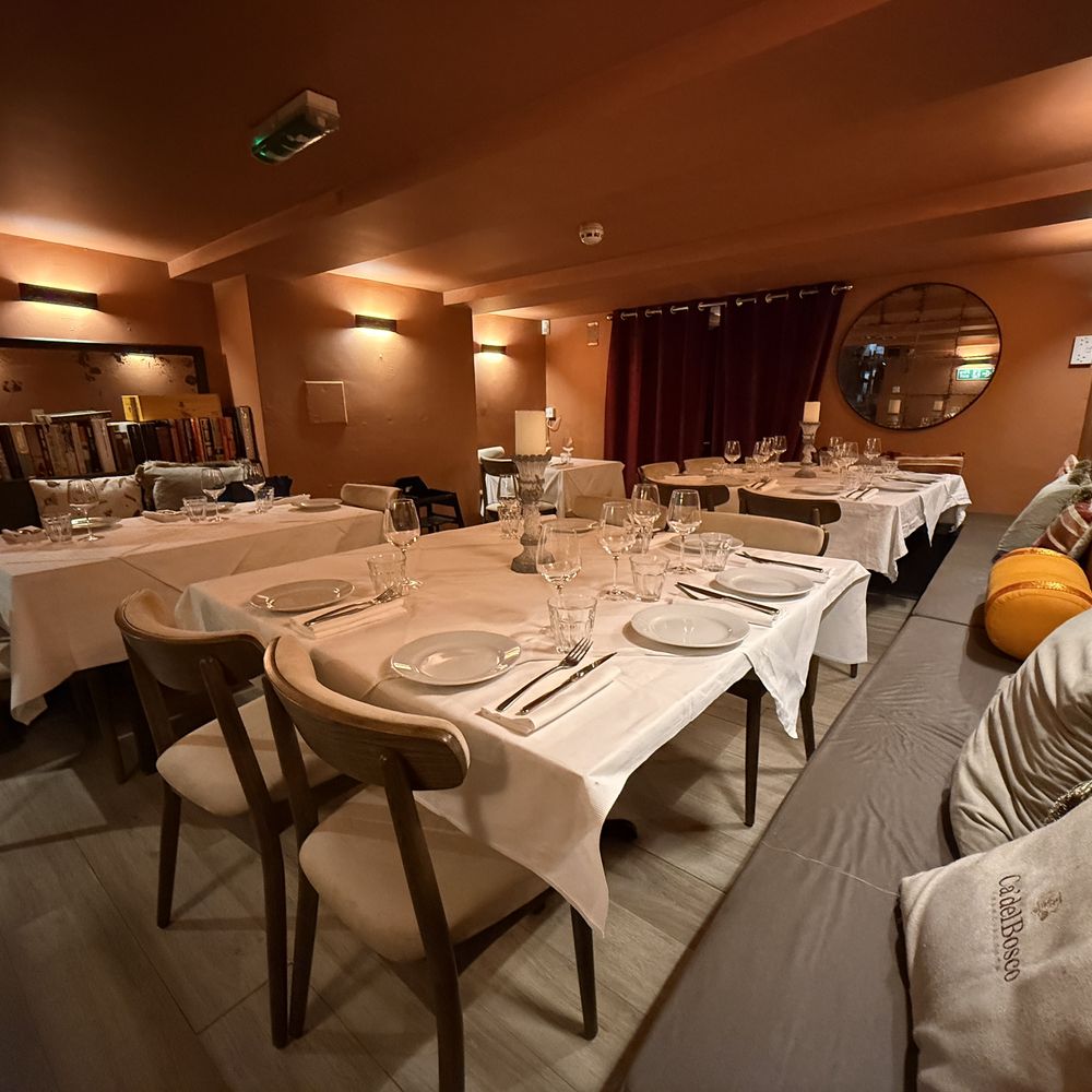 The semi-private dining room at Arianna Trattoria Romana, seats up to 22